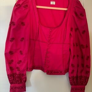 Aritzia Wilfred Fuchsia Blouse
